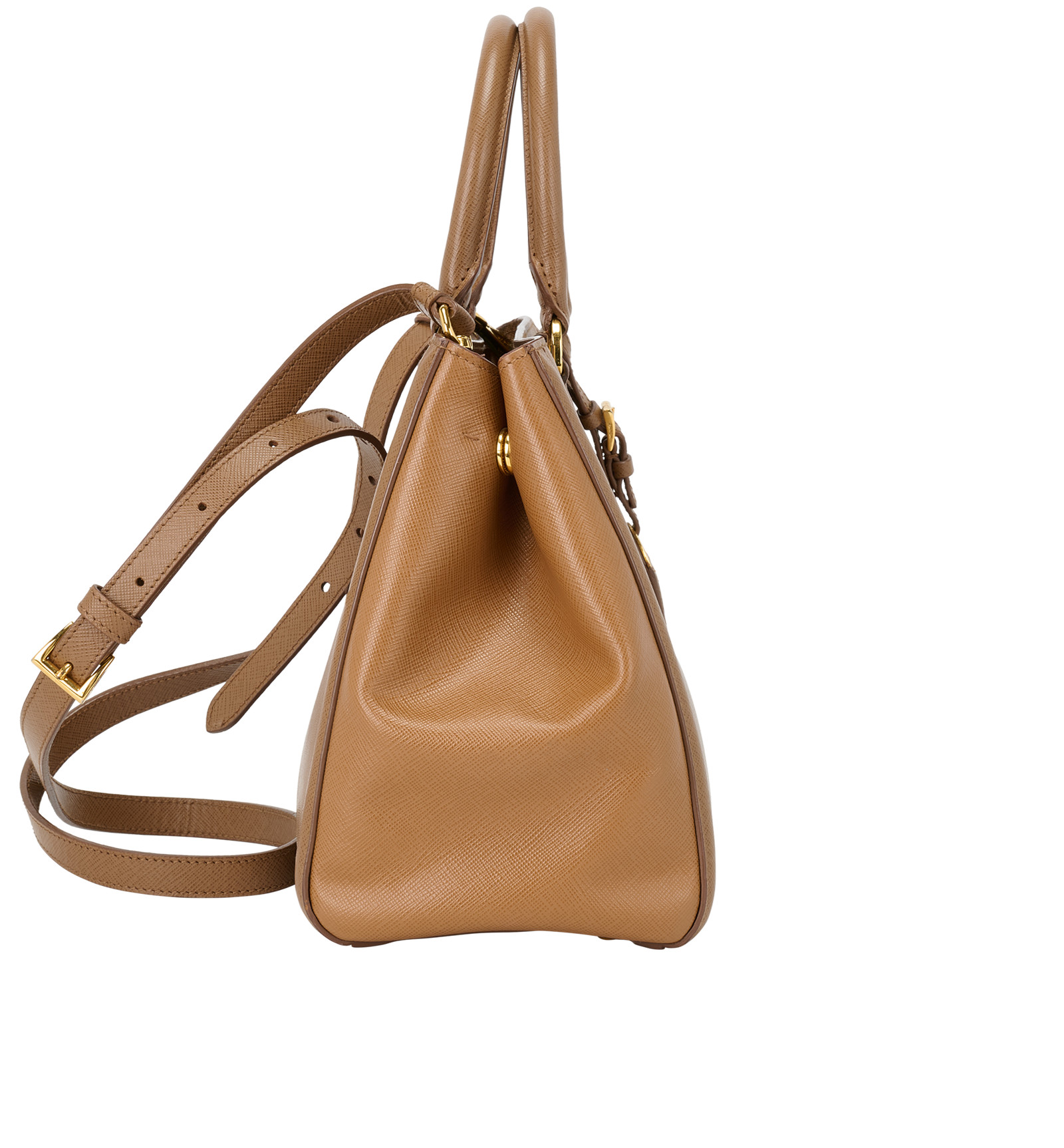 Small Galleria Tote Two Tone, &pound;650, Handbags, Brown, Leather, Side view